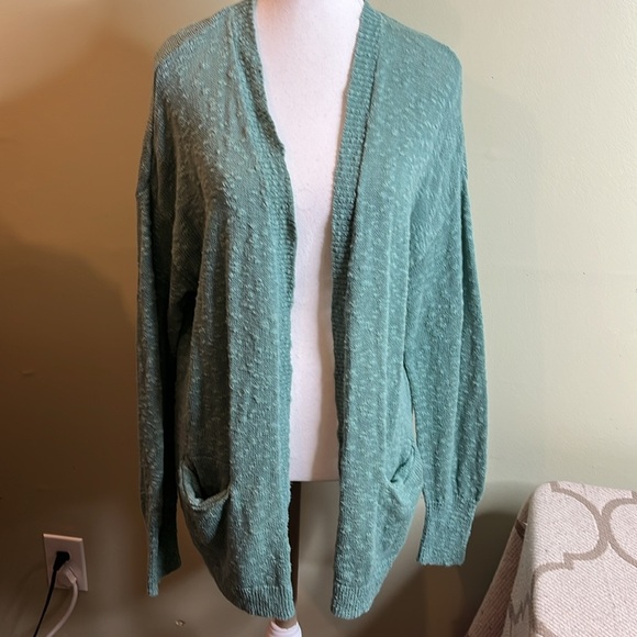 Roxy open front longline front pockets textured cardigan - Picture 1 of 15